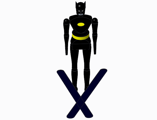 Superhero ski jumper sans cape