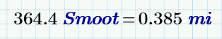 Smoot units to miles in Mathcad