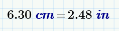 Mathcad converting centimeters to inches