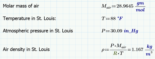 equations for air-related variables