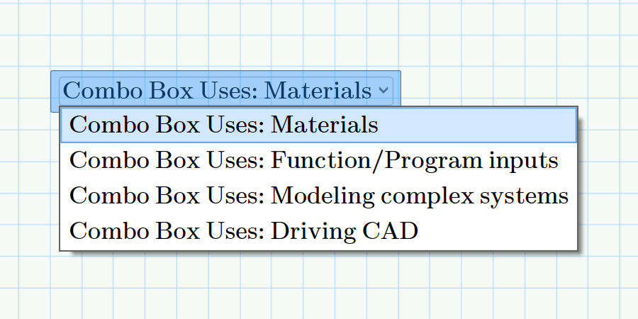 four uses for combo boxes mathcad prime