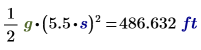 mathcad evaluation operator calculator gravity speed length 486.632 ft