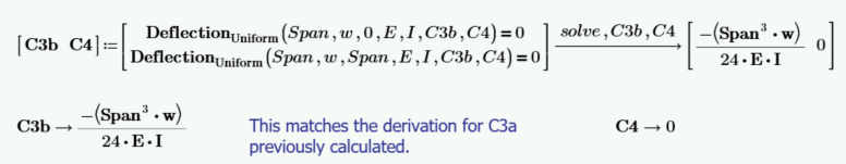 Calculation solving for C3 and C4. This matches the derivation for C3a previously calculated.