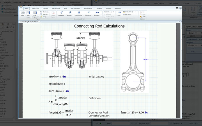 Mathcad Prime connecting rod calculations engineering notebook
