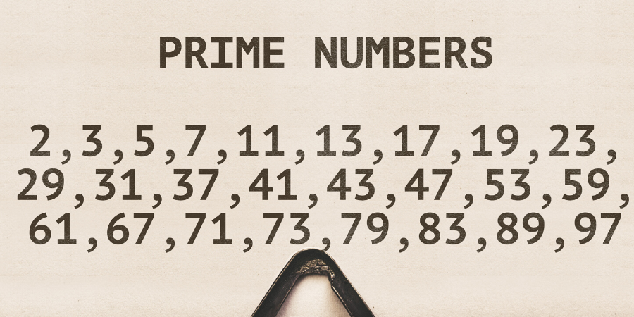 Prime numbers on vintage typewriter.