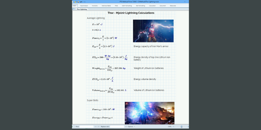 Mathcad worksheet.