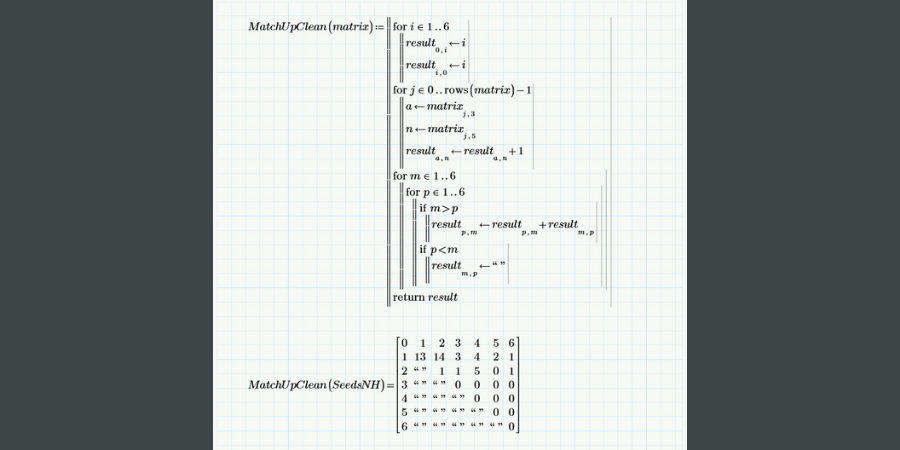 Creating matrices in Mathcad.