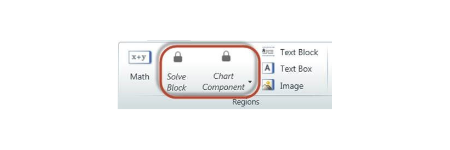 Inaccessible options in Mathcad grayed out.