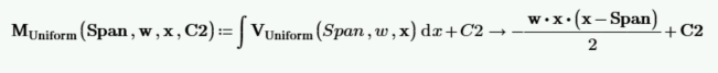 Calculation of the moment function including the integration constant C2.