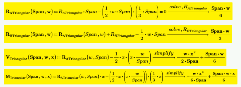 Calculating shear and bending moment diagrams for triangular load.