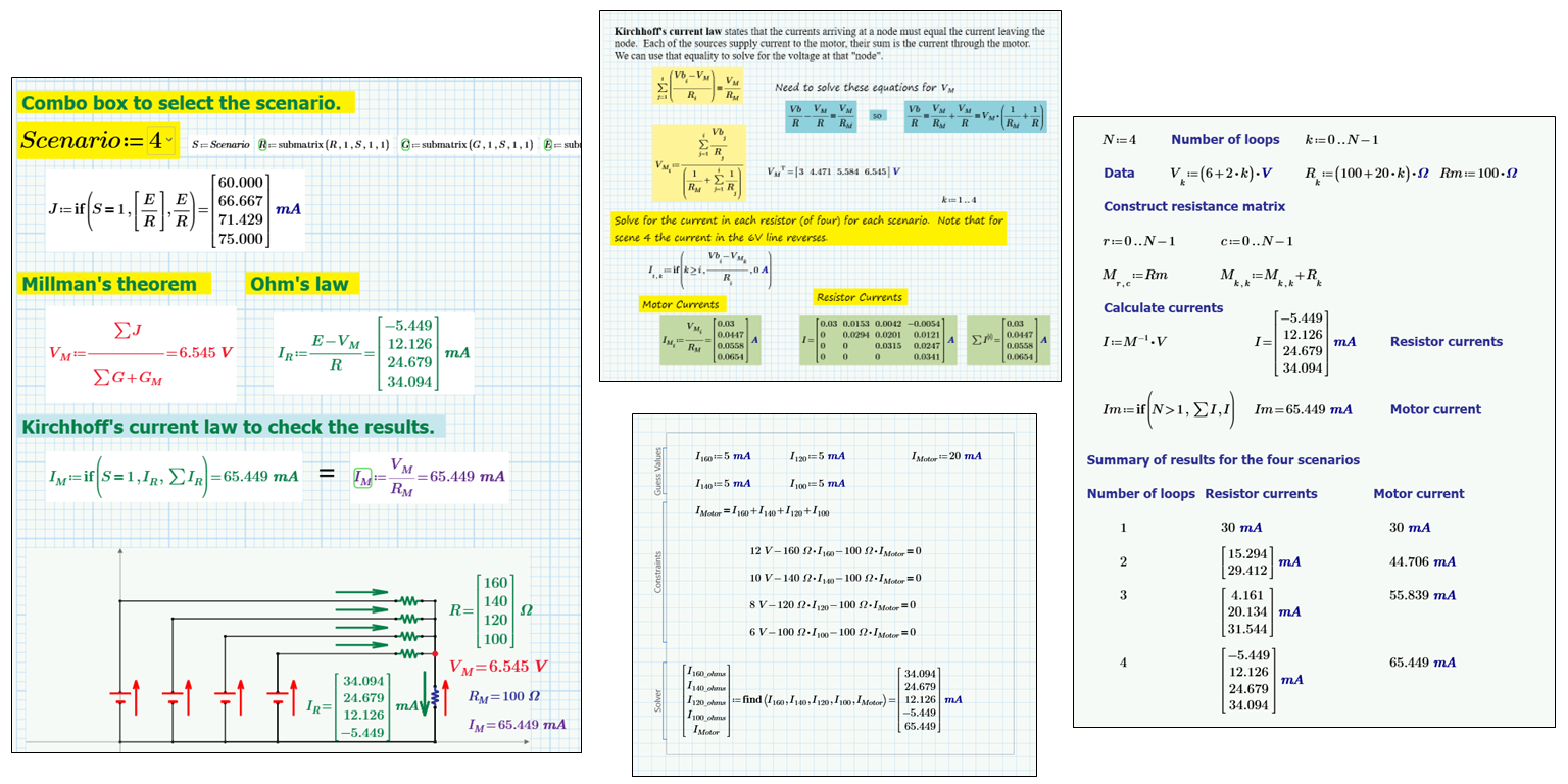 A collage of the different responses to the March 2023 Mathcad Community Challenge.