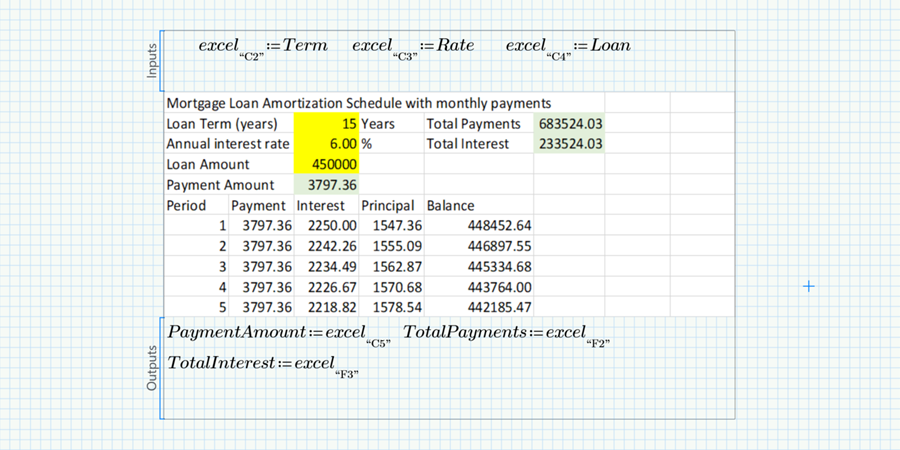 An example of the power of the Mathcad and Excel integration using the Excel Component.