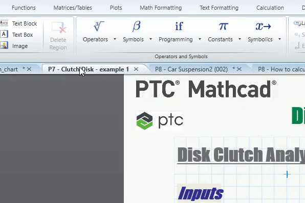 Mathcad Prime 7 combo box variable drop downs car weight